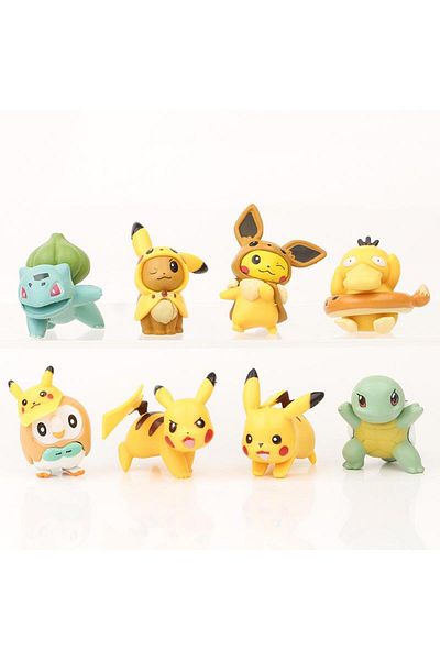 Choice 8 Pcs 8 Pcs/set Mini 2-4cm Pokemon Dolls Figure Little Elf Pet Pikachu Bulbasaur Squirtle Figurine A