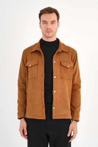 Deri Company Ανδρικό πουκάμισο Ringe Suede Look Tan