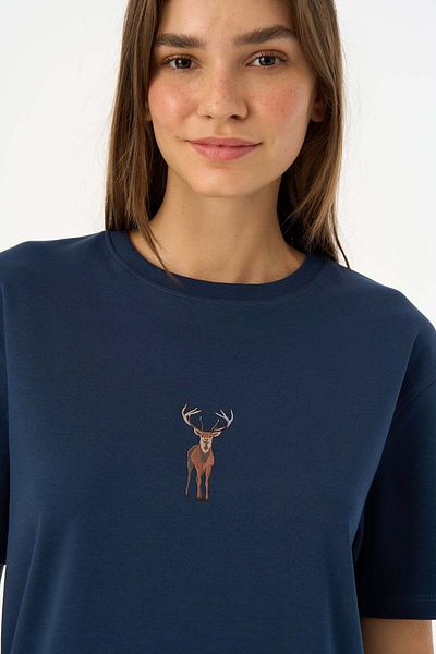WWF Market Μπλουζάκι Navy Blue Deer Premium