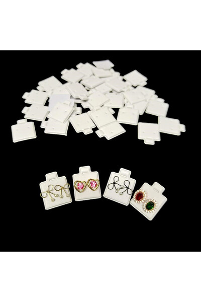 Choice 100 قطعة 100 قطعة/حقيبة حامل أقراط الأذن وسادة نفخة بيضاء بطاقات الأقر...