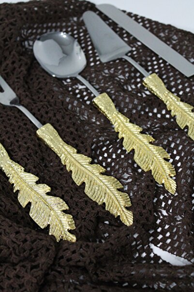 Moon Dizayn TÜY 5 PARÇA SERVİS SETİ GOLD