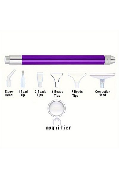 Choice Magnifierpurpleset 8pcs Led Lighted Diamond Painting Pen With Magnifying Glass Magnifier Luminous Po