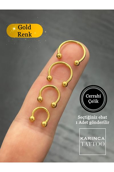 Karınca Piercing Gold Color Helix Tragus Ear Snug Daith Rook Lip Ring Piercing