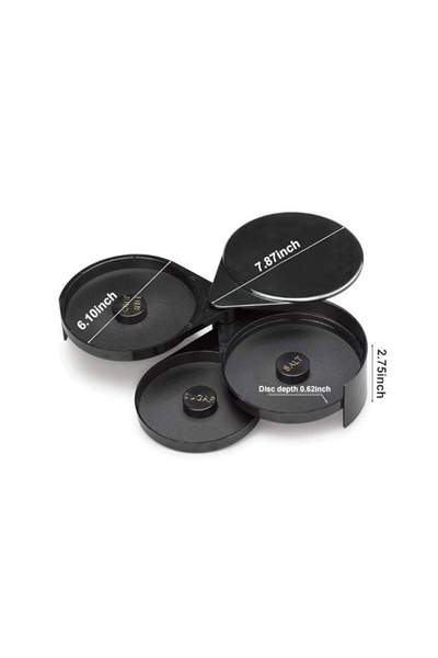 Choice علبة ملح دوارة سوداء بثلاث طبقات لخلط الملح والسكر وعلبة عصير الكوكتيل...