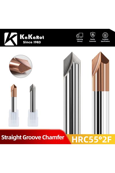Choice Hrc55 Steel D4x50lx3f-90deg Kakarot Chamfer Carbide Milling Cutter Deburring Edges V Grove Router 90