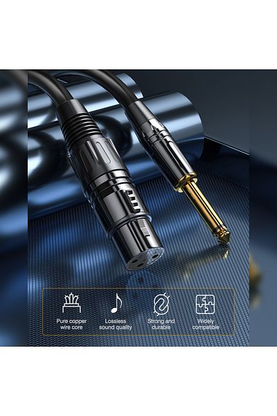 Choice كابل صوت 5 متر XLR إلى 6.5 مم سلك صوت تناظري متوازن للميكروفون XLR ذكر إلى مقبس 6.5 للكمبيوتر