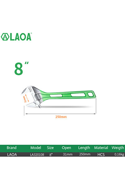 Choice مفتاح ربط LAOA كبير مفتوح وقابل للتعديل مقاس 8 بوصات، أداة خفيفة الوزن...