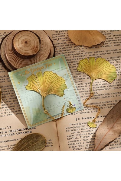 GlassySKY 1 Adet Vintage Sonbahar Yaprakları Oymalı Bronz Metal Kitap Ayraç Ö...