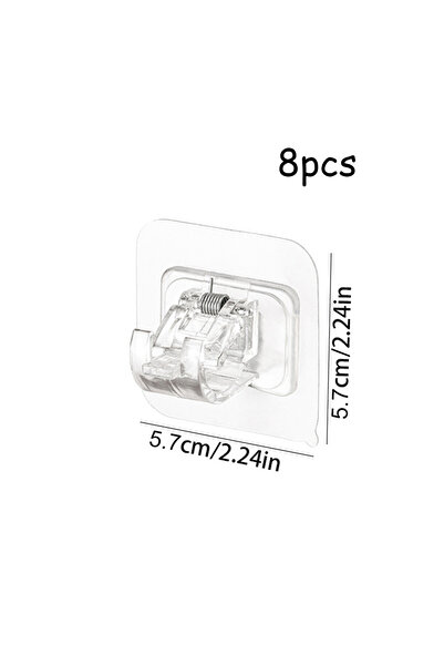 Choice 8 قطع 2/4/8 قطع مشبك قضيب ستارة قابل للتعديل مشبك لاصق ذاتي حامل ستارة حامل حائط