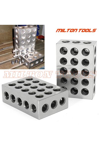 ETOPOO 1-2-3 Inch 2pcs Hardened Steel 1-2-3" Blocks 0.0001" Precision Matched Machinist 123 Milling Tool 23