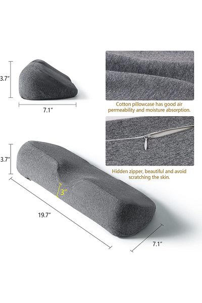 Choice Dark Grey Cervical Pillow, Memory Foam Contour Pillow, Bed Pillows For Side Sleeper Ergonomic Orthop