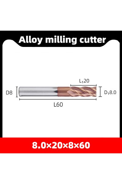 kakarot D8x20xd8x60 Hrc55 Carbide End Mill 1 2 4 5 6 8 10 12mm 4flutes Milling Cutter Cutting Iron C