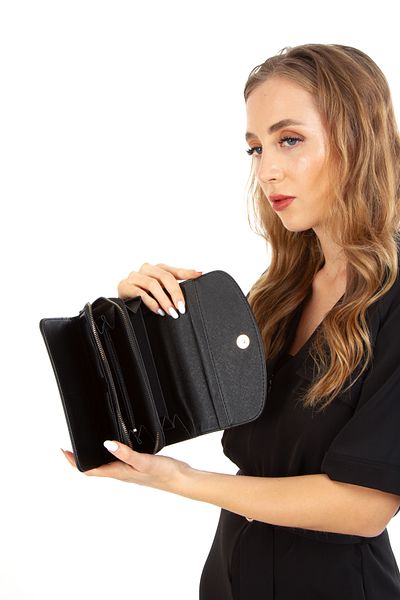 Newish Polo Women's Black Faux Leather Card Holder and Wallet