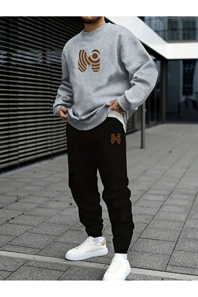 Frisson Με σχέδιο Ανδρικό Σετ Φούτερ και Παντελόνι jogger Παντελόνια