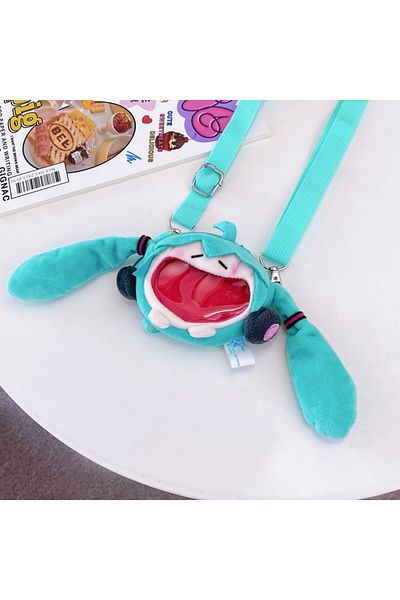 Choice 14x9x2cm Hatsune Miku Coin Purse Shoulder Bag Cartoon Kawaii 14cm Headphone Bag Plush Pain Bag Cross