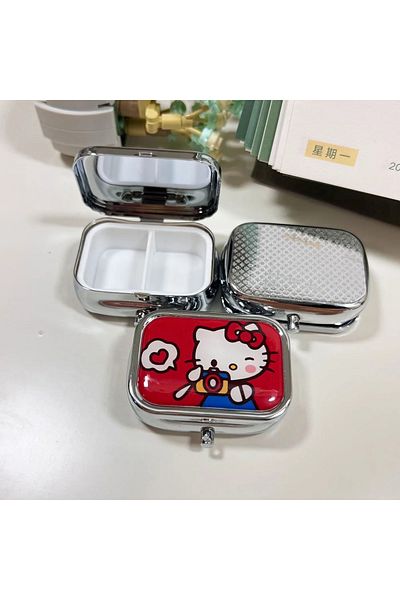 Choice Hello Kitty-1 Sanrio Hello Kitty Kawaii Avoid Light Pill Boxes Cute Cartoon Sealed Subpackage Case P