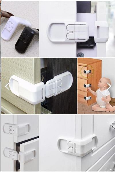 optana 2 Pcs Pull Cover Anti-Opening Child Finger Protector Drawer Lock Cabinet Door Lock