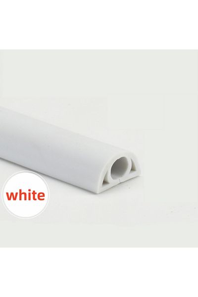 Choice 8mm 3m White 1pc 118.1inch Floor Cord Cover Sheaths Pvc Flexible Electrical Conduit Cable Protectors