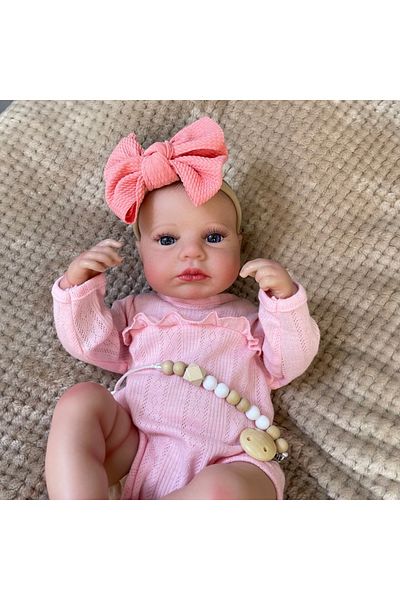 MRB Cloth Body Type Finished Doll 50CM Finished Reborn Baby Doll LouLou Awake Open Eyes Lifelike Newborn