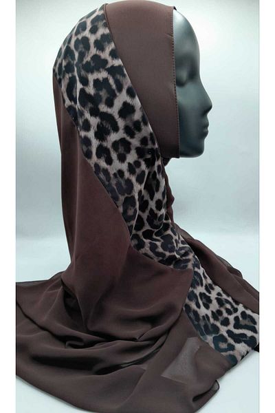 Differenza Leopard Waterway Chiffon Shawl - Brown