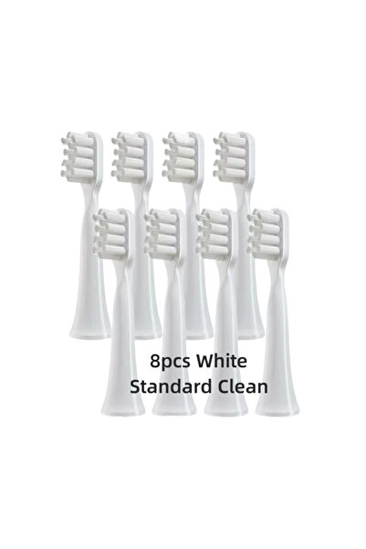 Choice 8 رؤوس فرشاة أسنان بديلة قياسية بيضاء لفرشاة الأسنان الكهربائية الصوتي...