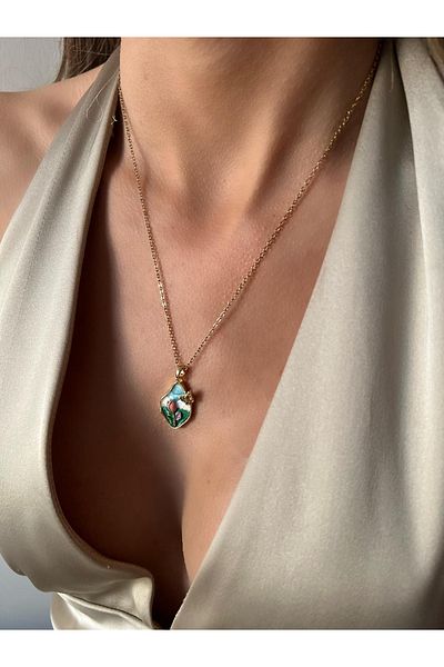 İNN JEWELLERY Steel Necklace Tarnish-Free Antiallergic Tulip Figured (2 Years Importer Warranty)