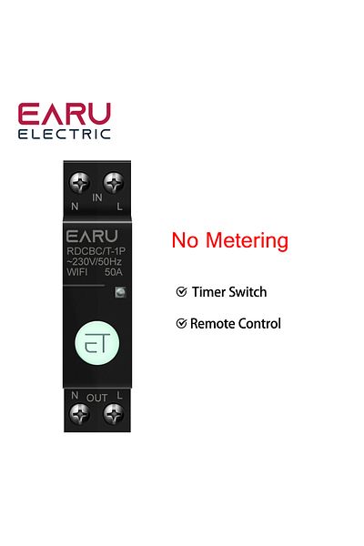 EARUELETRIC Va Protect 1-63a(ADJUSTABLE) 6-63a 1p N Wifi Smart Switch Energy Meter Kwh Metering Monitoring Timer