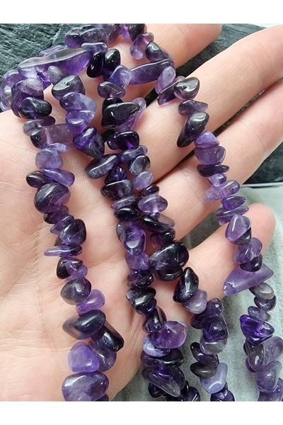 Zodyak Doğal Taş AMETHYST NATURAL STONE CRUSHED STRING 80 CM
