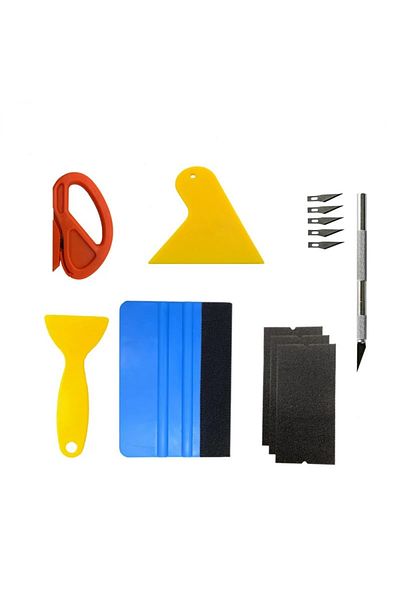 Choice Red Car Film Wrap Tool Kit Vinyl Spatula Vinyl Scraper Cutter For Vehicle Window Tint Car Accessorie