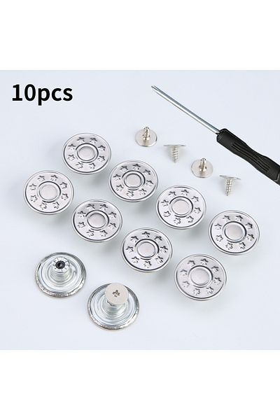 Choice 5/10/20pcs jeans button adjustable waist shrinker Nail free metal button Removable I-button seam ...