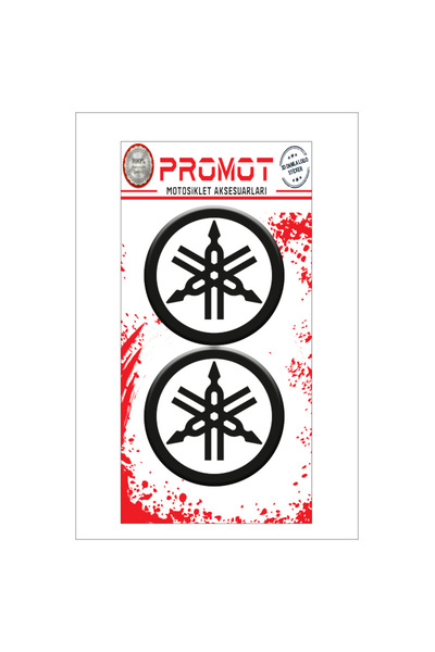 PROMOT MOTORSİKLET AKSESUAR YAMAHA 3D KABARTMALI DAMLA LOGO STİCKER 5cm 06