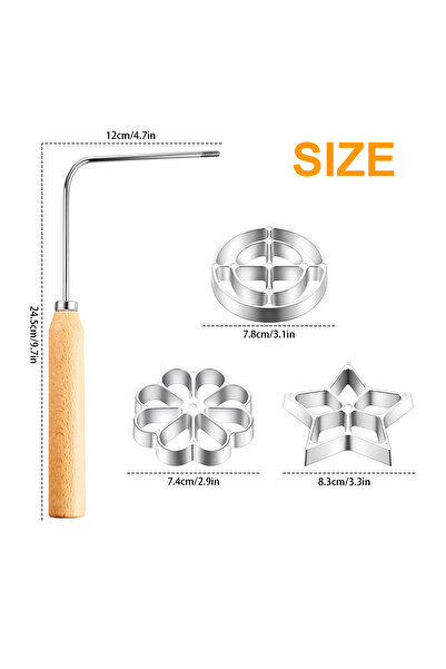 Choice 4 قطع من قوالب صنع الوردة المصنوعة من الألومنيوم مع مقبض أدوات المعجنا...