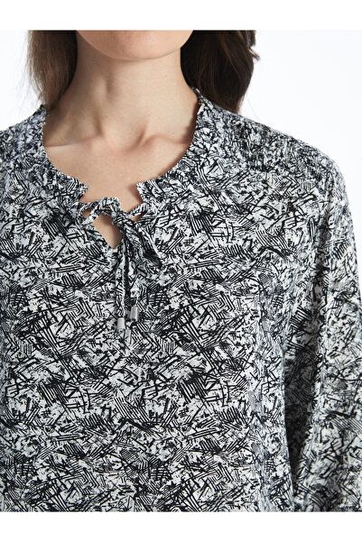 LC Waikiki Tie Collar Patterned Women's Blouse