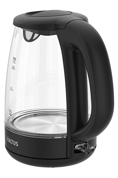 Altus Grm Siyah Cam  Kettle 1,7 Lt Kapasite Gizli Rezistans