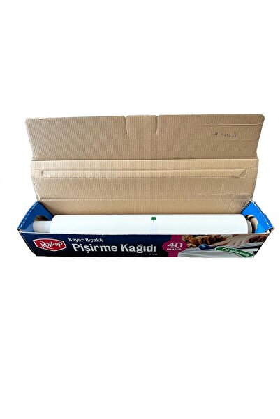 Roll-Up Kayar Bıçaklı Beyaz Yağlı Fırın Tepsi Pişirme Kızartma Kağıdı - 37 Cm. x 40 Metre - 1 Adet