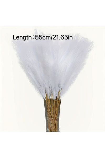 Choice 10pcs White 7pcs White Pampas Grass Artificial Flower Pompass Branches For Home Room Decor Diy Fake