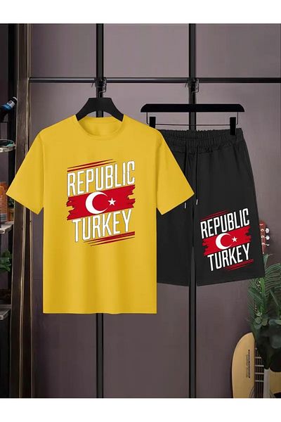 DAXİS Sportwear Company Турция тематичен комплект с принт - тениска и шорти