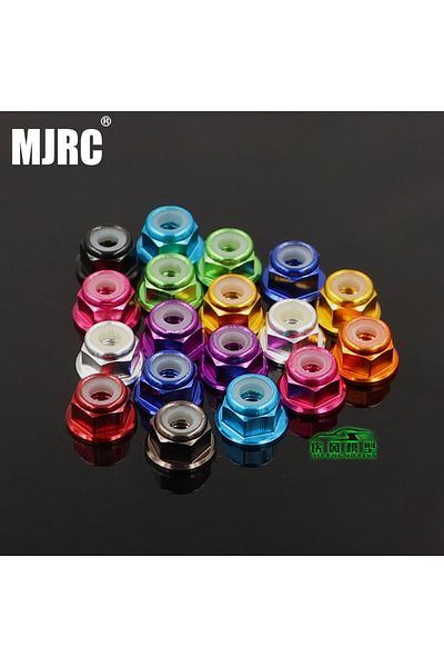 Choice M3 Black 10pcs 10pcs M3/m4 Aluminum Alloy Flange Nylon Insert Lock Nut Self-locking Nut With Anti-sk