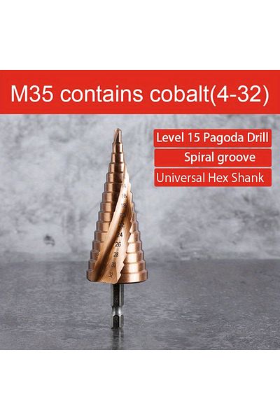 NIUXIANG Hexagonal 4-32mm 4-12/4-20/4-32mm M35 Cobalt Step Drill Bit Tapered Hss-co Hss Drill Bit Spiral Groo