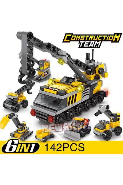Choice Opp Bag 6in1 New Excavating Machinery Engineering Vehicle Crane Car Truck Material Handler Model Bui
