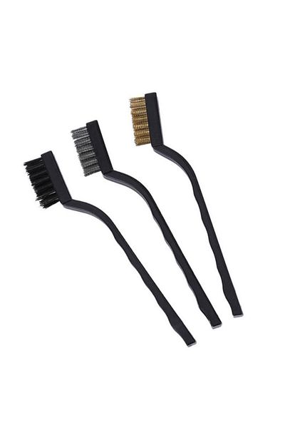 DAZZLEEX 3pcs 1pc/3pcs 17cm Stainless Steel Copper Nylon Wire Brush Rust Scrub Remove Cleaning Tools Manual C