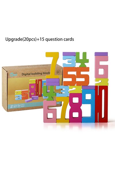 Choice Upgrade(20PCS) Wooden Educational Digital Blocks, Creative Puzzles, Stacking Toys, Fun Brain-burning