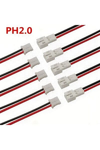 Choice 5pairs 5pair Micro Jst Ph 2.0 2pin Male Female Plug Connector With Wire Cables 80mm