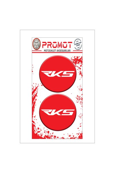 Genel Markalar MOTOSİKLET AKSESUAR RKS 3D KABARTMALI DAMLA LOGO STİCKER 5cm 03