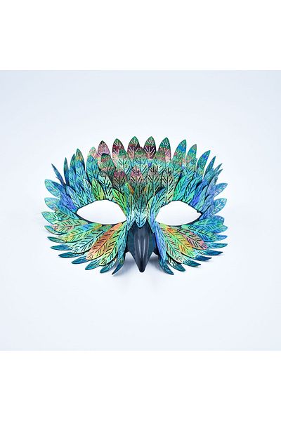 Choice Blue 1pc Women's Feather Half Face Mask Suitable For Role-playing, Halloween, Christmas Gifts, Furni