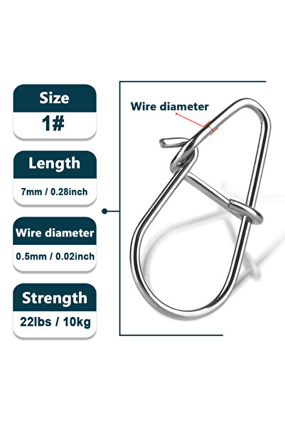 Choice 50 قطعة مقاس 1 7 مم 10 كجم مشبك صيد 50 إلى 200 قطعة مشبك صيد سريع مشبك...