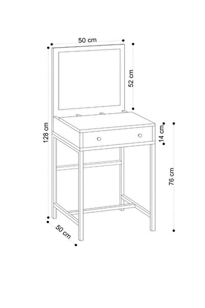 DECORMET Mini Makyaj Masası Safir Meşe