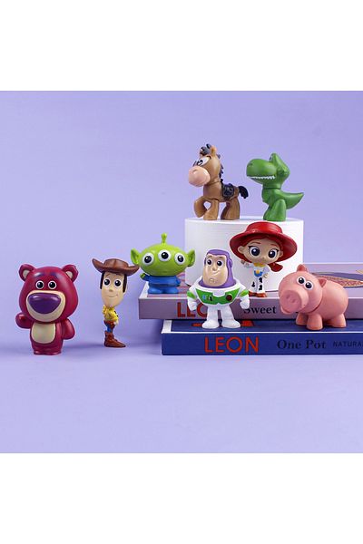 Choice Beige 6pcs Toy Story Action Figure Anime Cartoon Model Doll Car Decoration Cake Accessories Collecti