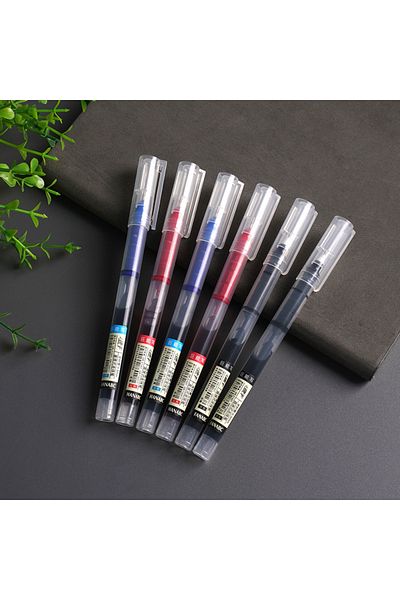 Choice 4black 4blue 2red 10-Pack of High-Capacity Direct Liquid Rollerball Pens, Suitable for Office Work a