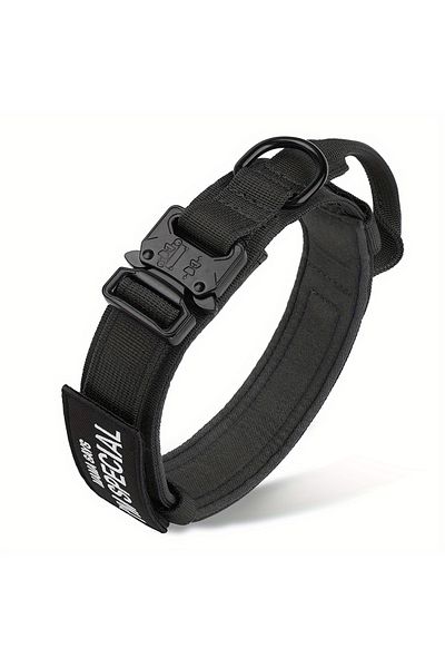 Choice L Black Set Heavy Duty Tactical Dog Collars With Handle Military Collar With Patch Outdoor Training